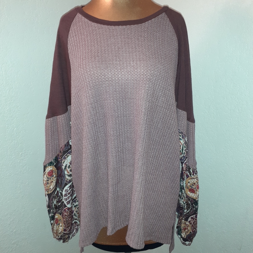 Beautiful Purple/Plum Waffle Blouse